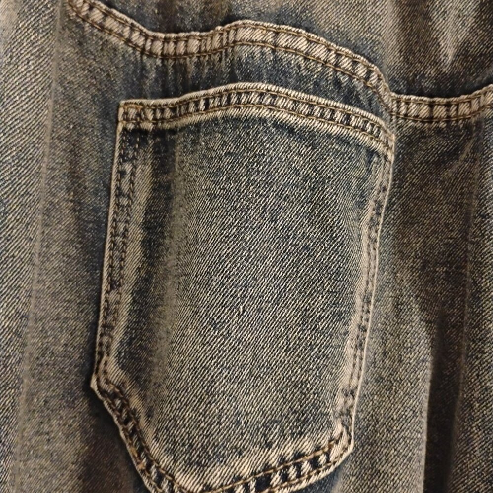 Shein Plus Size Casual Daily Distressed Wide Leg Jeans with Slant Pockets Sz. 1X - Picture 6 of 16